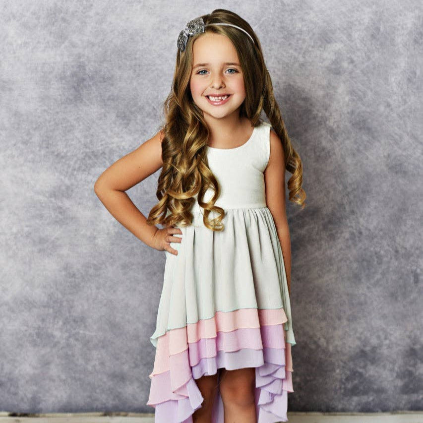 Hi-Lo Ombre Tiered Dress