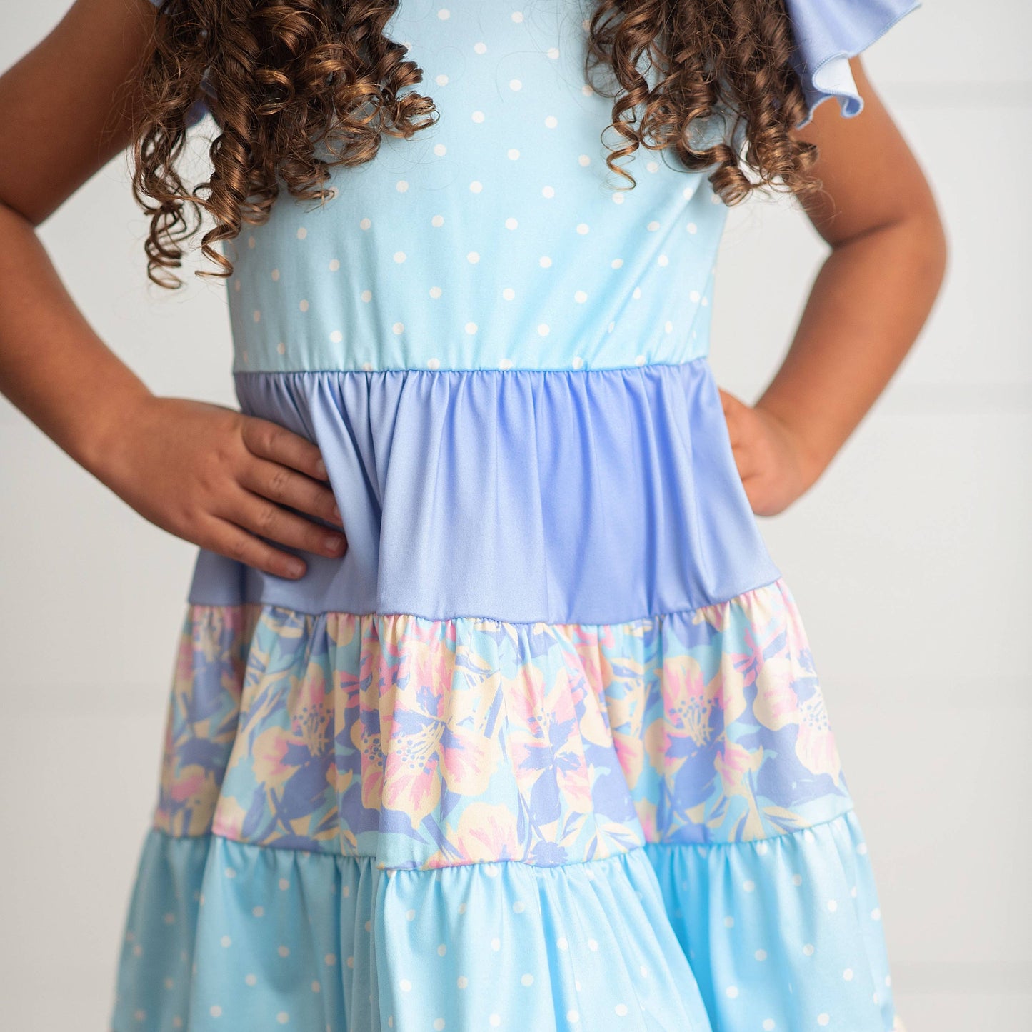 Polka Dot Floral Tiered Dress