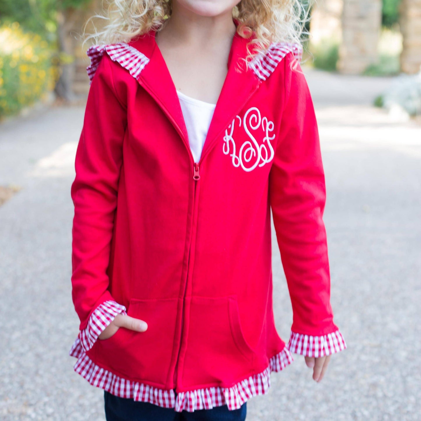 Gingham Ruffle Jacket