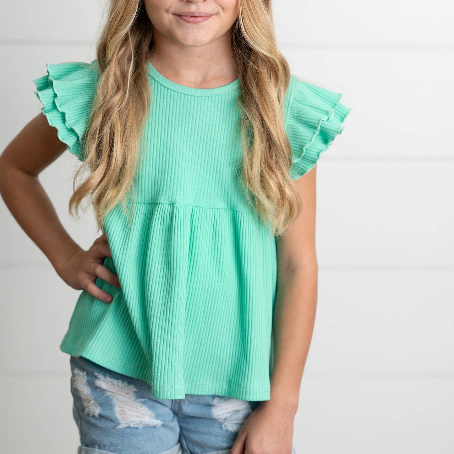 Ruffle Flutter Sleeve Shirt