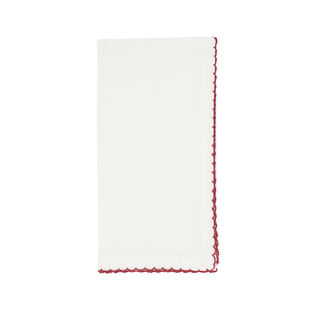 Red Whip-Stitched Edge Cotton Napkin : 18x18
