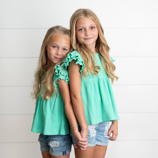 Ruffle Flutter Sleeve Shirt