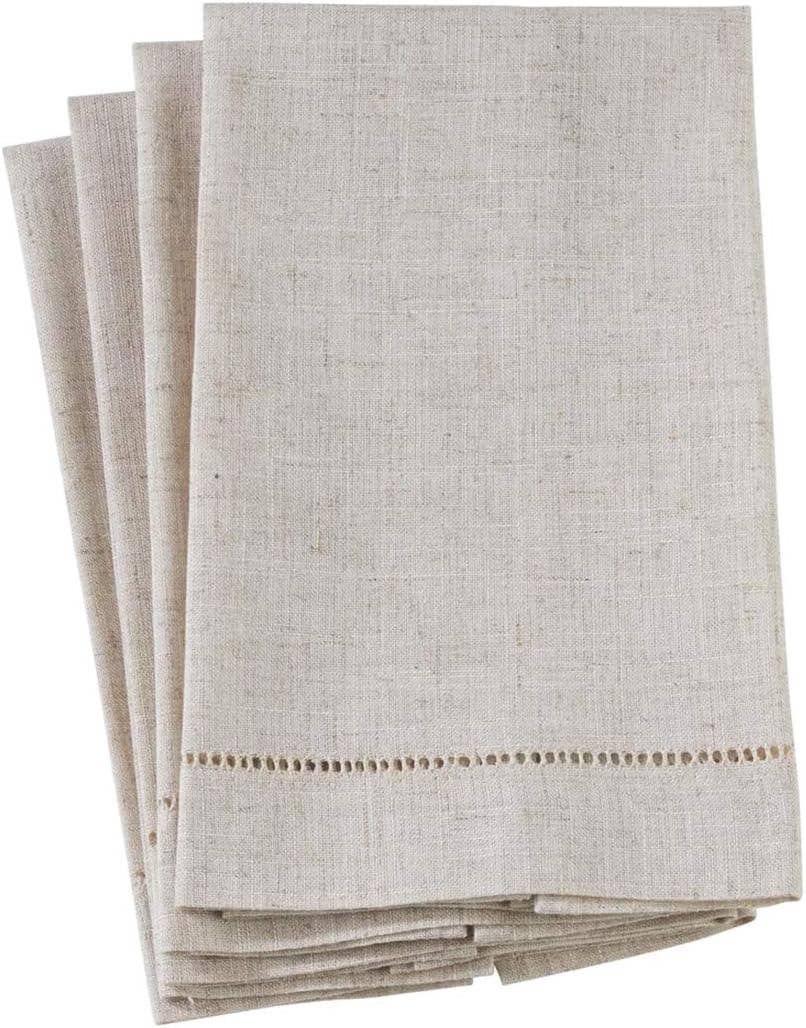 Natural Hemstitch Linen Blend Guest Towel – 14" x 22"