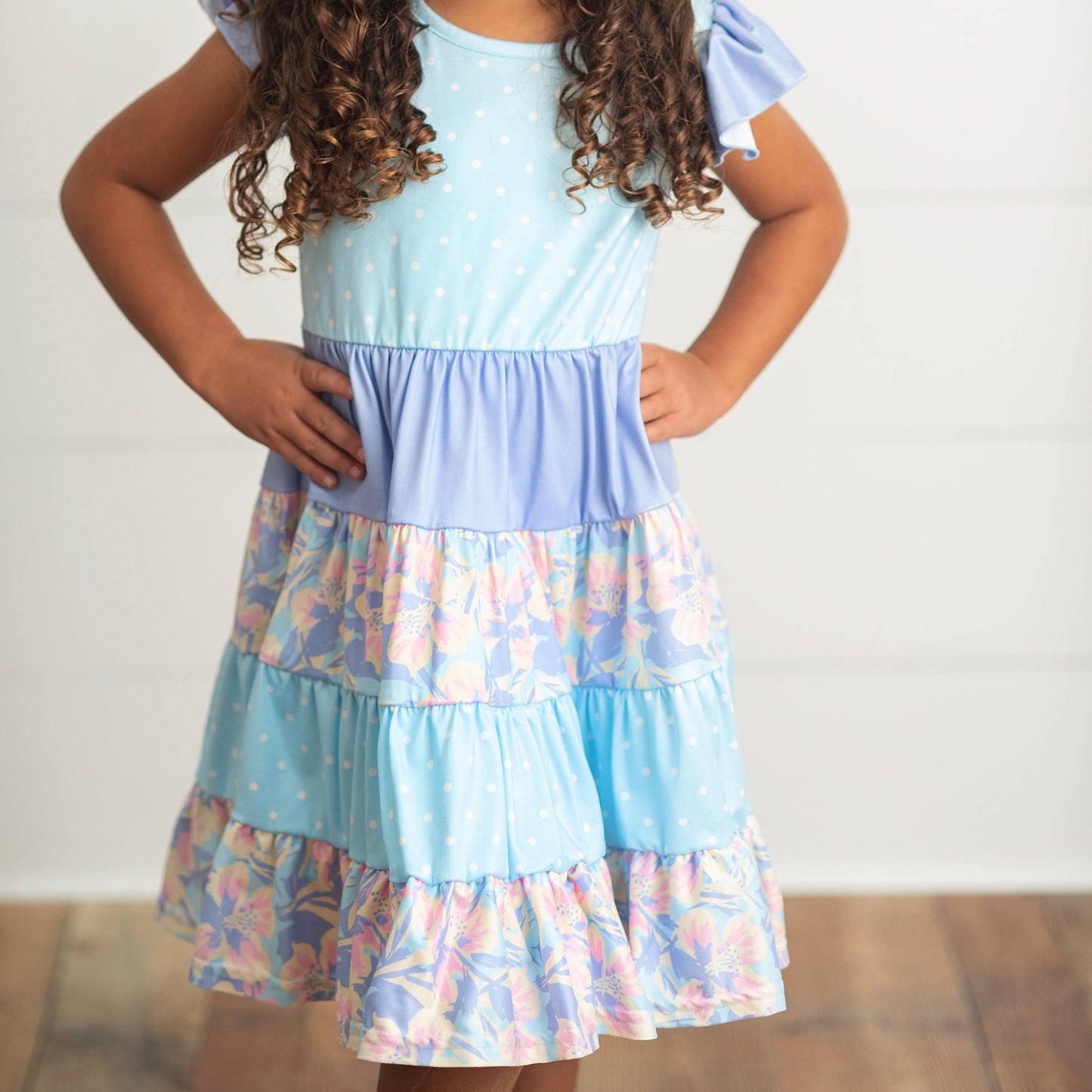 Polka Dot Floral Tiered Dress