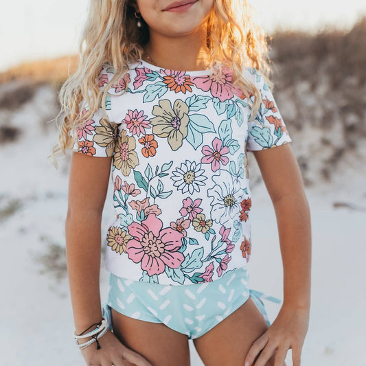 Floral & Mint Sea Swimsuit