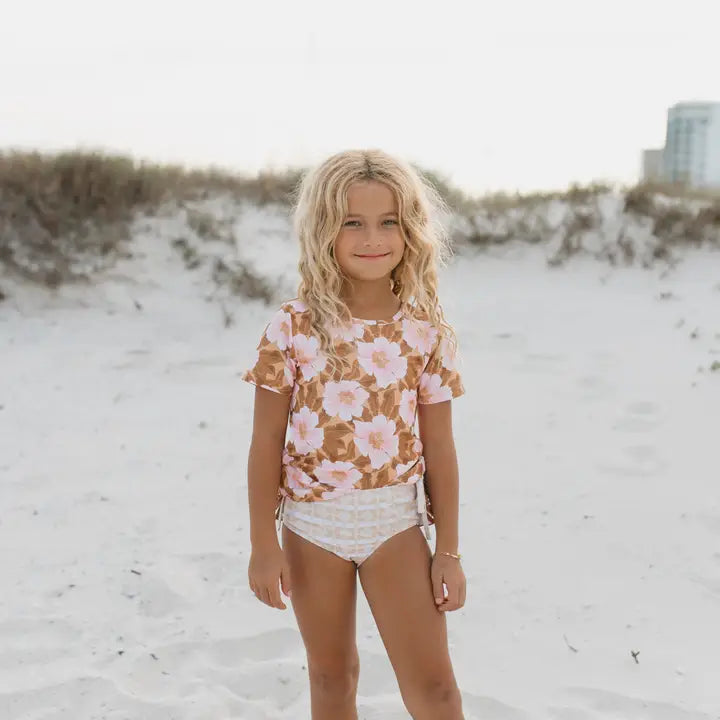Tropical Tan & Pink Swimsuit
