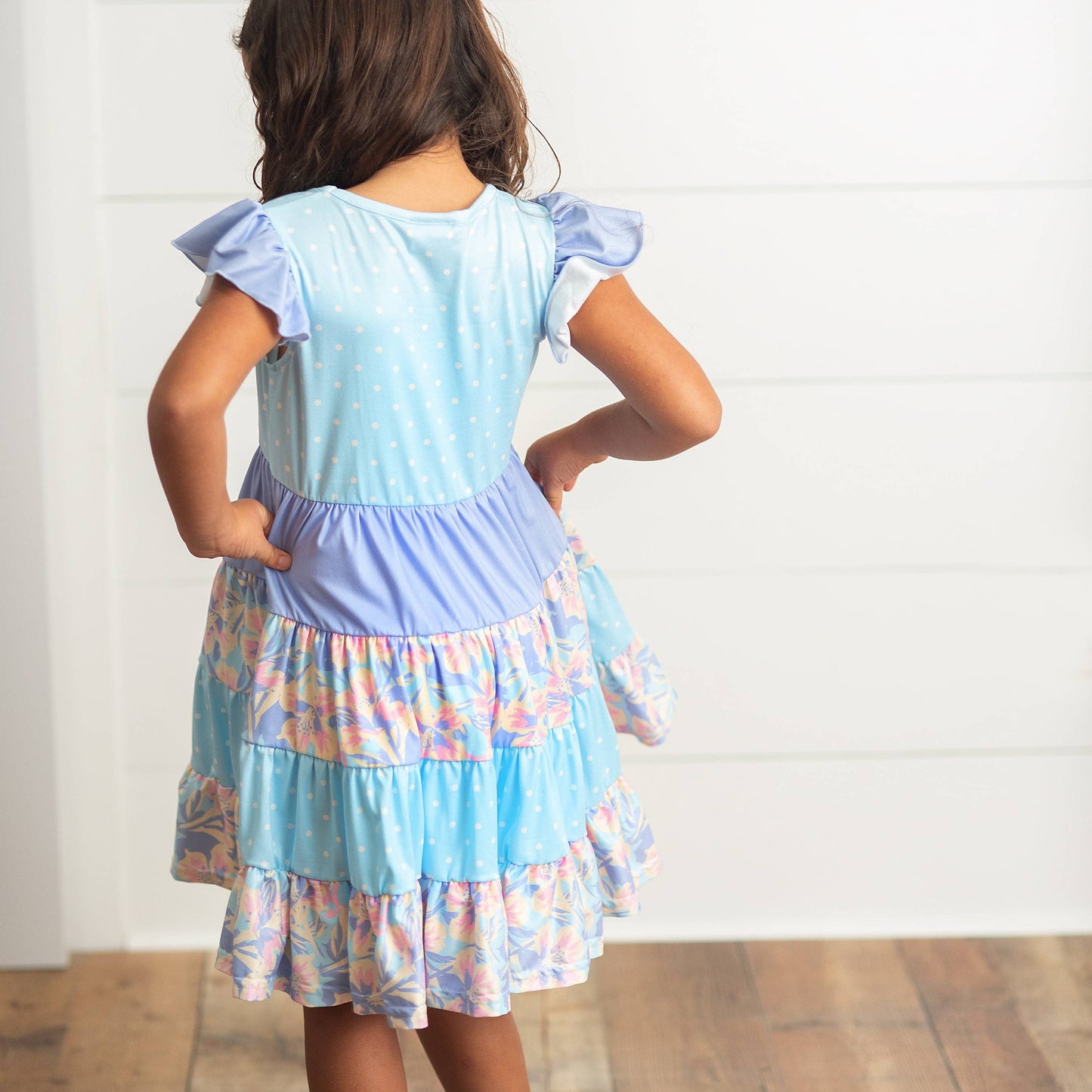 Polka Dot Floral Tiered Dress