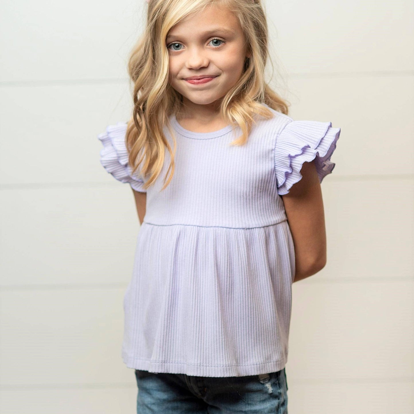 Ruffle Flutter Sleeve Shirt