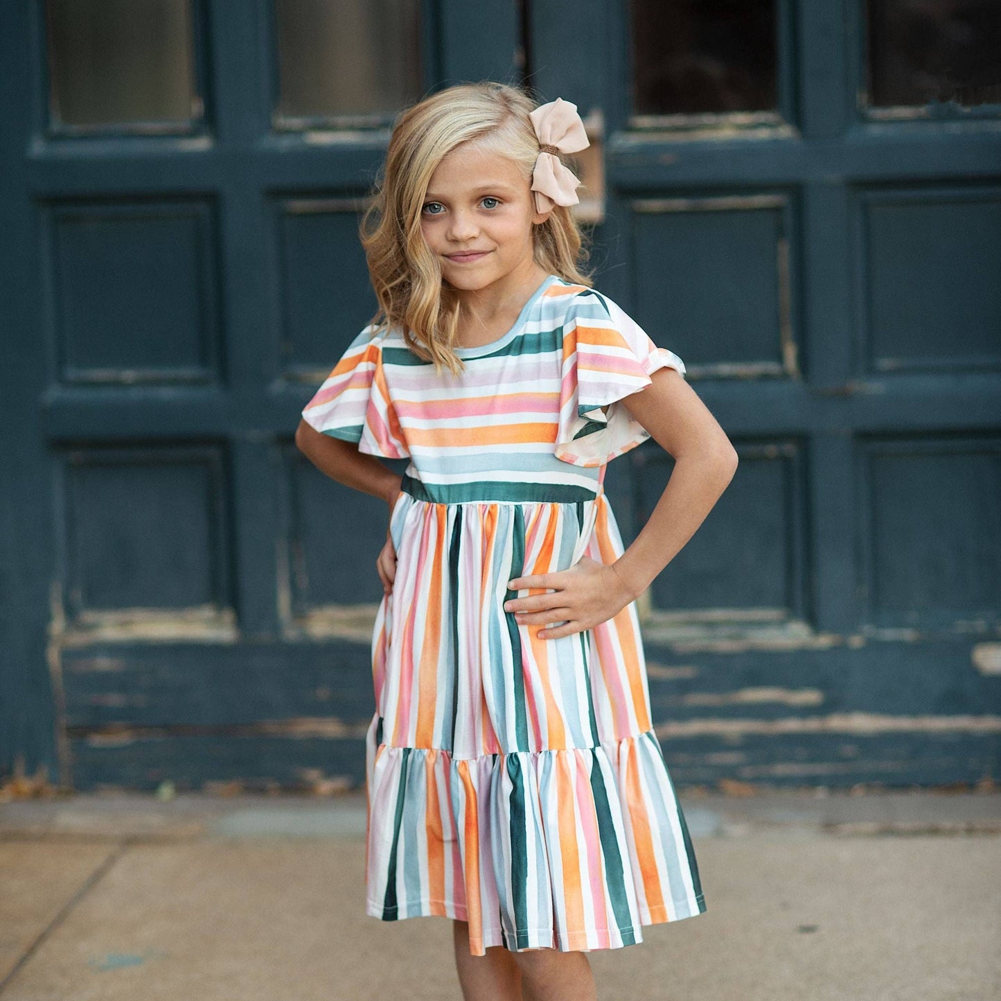 Boho Rainbow Stripe Dress