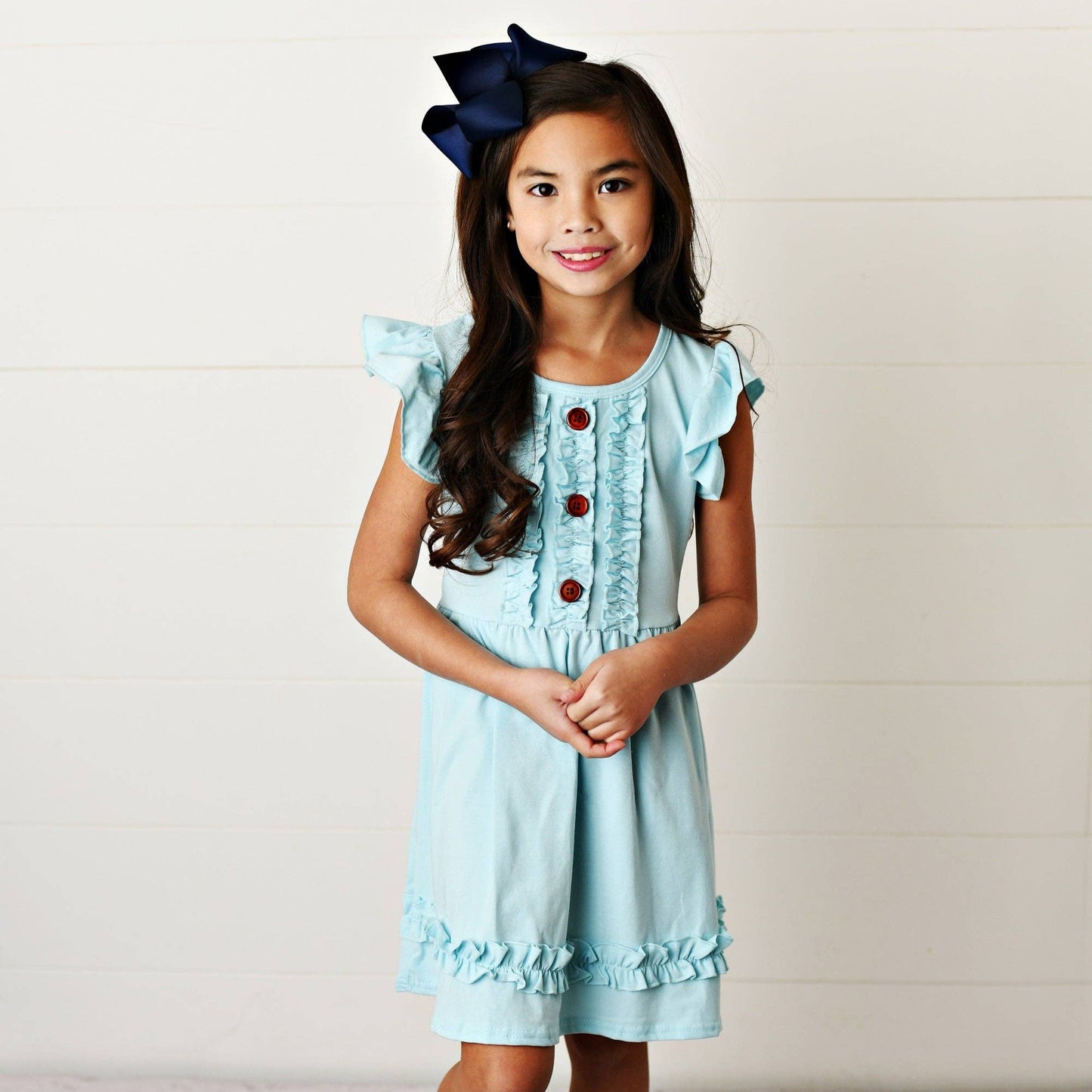 Pastel Ruffle Dress - Lilac & Pastel Blue